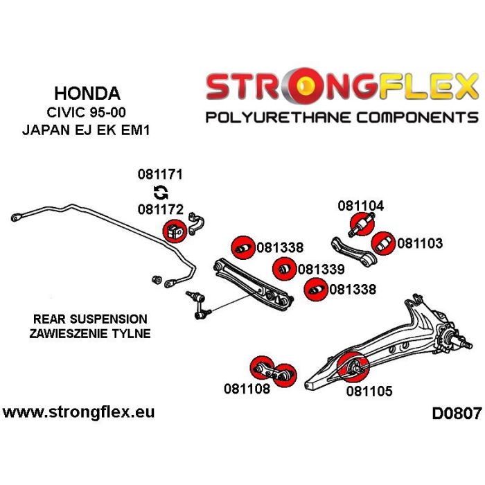 081171A: Tuleja stabilizatora tylnego 13mm SPORT Honda Accord