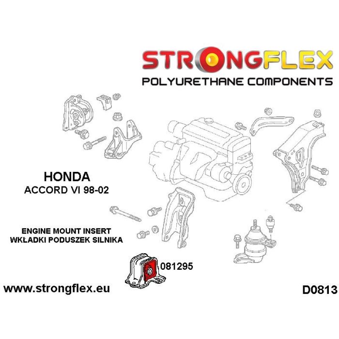 081295A: Wkładki przedniej poduszki silnika SPORT Honda Accord
