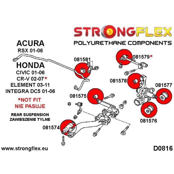 081581A: Tuleja stabilizatora tylnego SPORT Honda CRV
