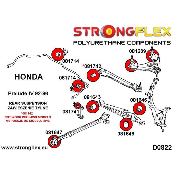 081741A: Tuleja łącznika stabilizatora tylnego SPORT Honda Prelude