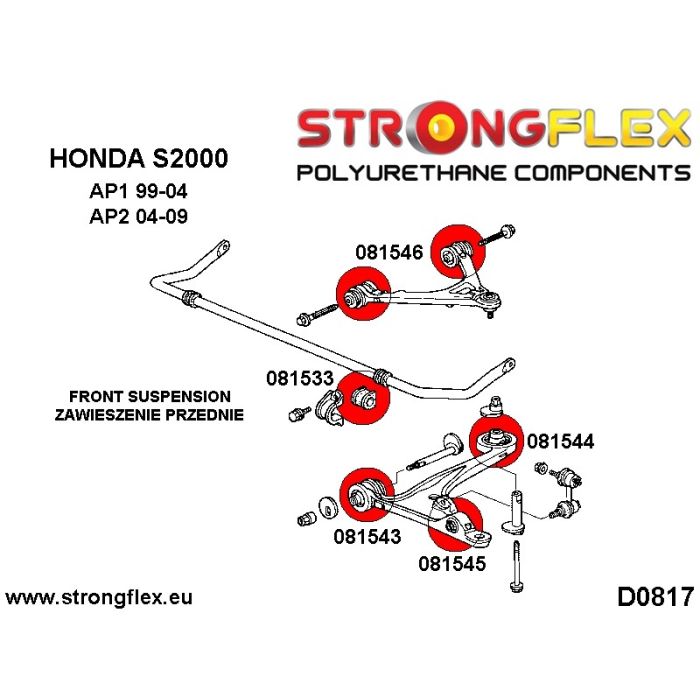 086154B: Zestaw poliuretanowy kompletny AP2 Honda S2000 AP2