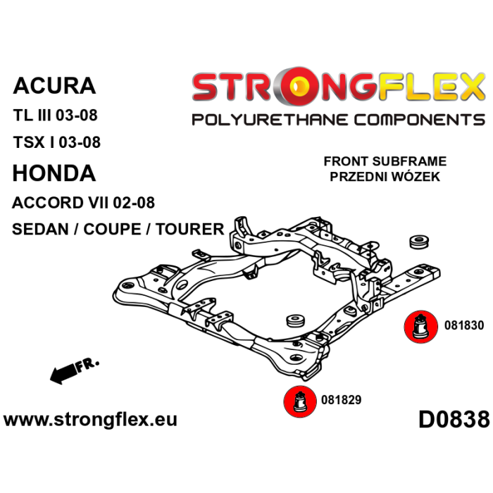 086234A: Full suspension bush kit SPORT for Honda Accord VII (02-08) Tourer CM