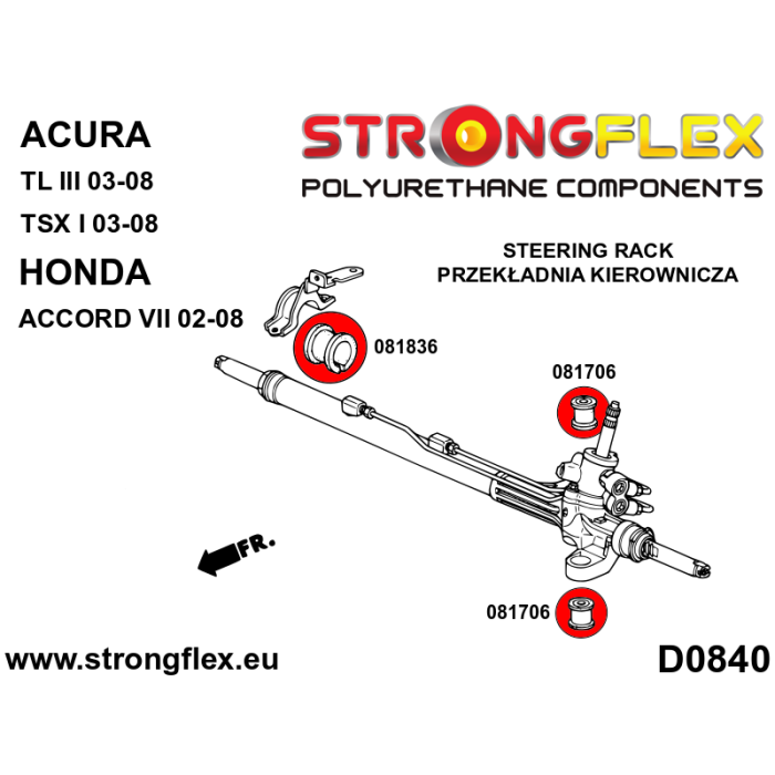086234A: Full suspension bush kit SPORT for Honda Accord VII (02-08) Tourer CM