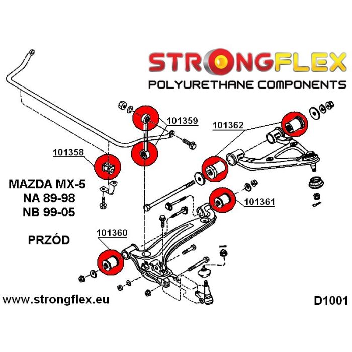 101360A: Tuleja wahacza przedniego dolnego przednia SPORT Mazda MX-5 NA