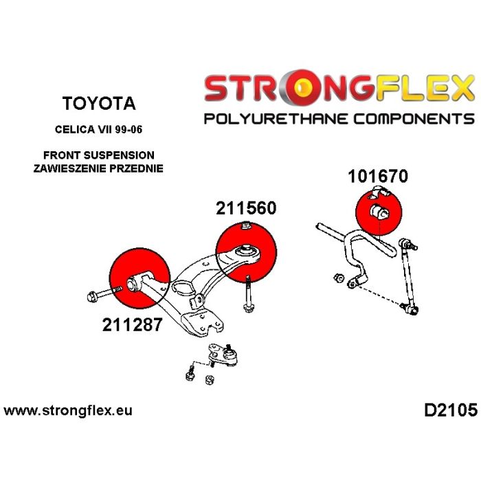 101670A: Tuleja stabilizatora przedniego SPORT Toyota Celica MK7