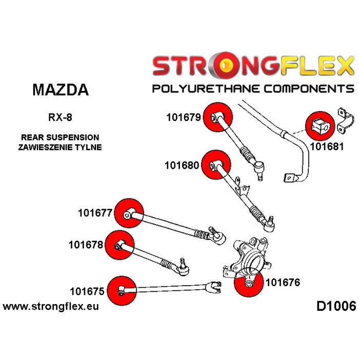 101677B: Tuleja wahacza tylnego górnego - przód Mazda RX-8
