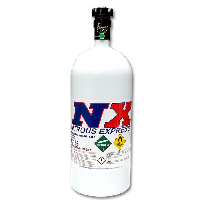 2.25kg (5Lb) Bottle W/ Lightning 500 Valve 5.25 Dia. X 17.64 Tall Nitrous Express NX 11050