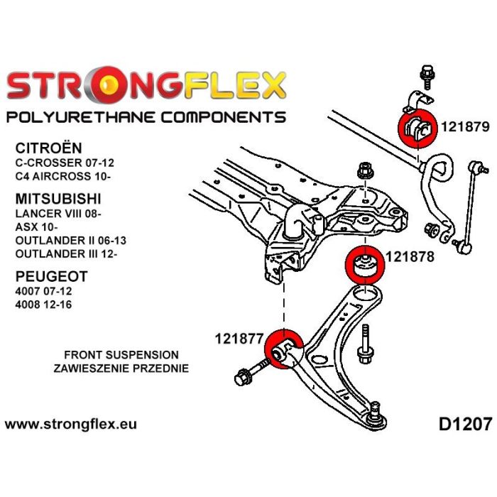 121879B: Tuleja stabilizatora przedniego Peugeot 4007