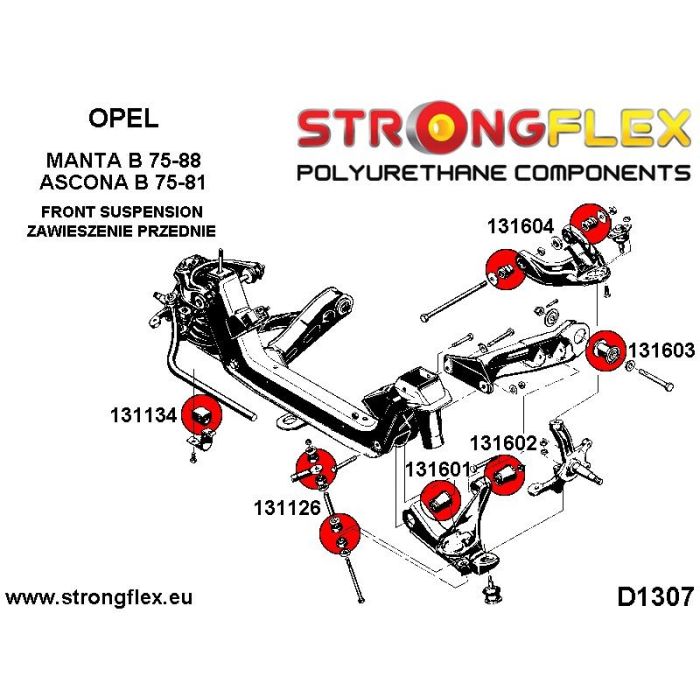 131134A: Tuleja stabilizatora przedniego SPORT Opel Ascona B