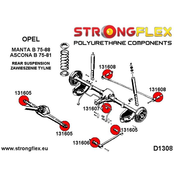 131606B: Tuleja wahacza tylnego - mocowanie nadwozia Opel Ascona B
