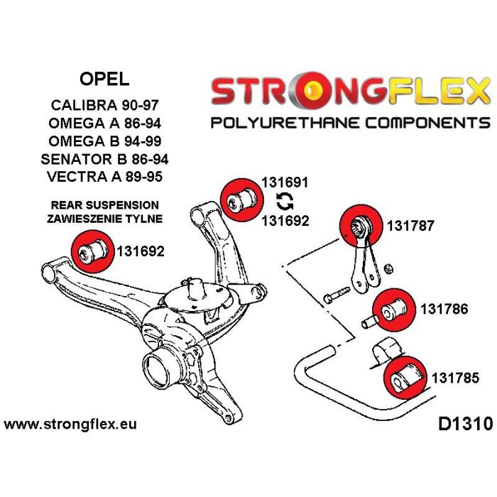 131787B: Tuleja łącznika stabilizatora tylnego na stabilizator Opel Calibra