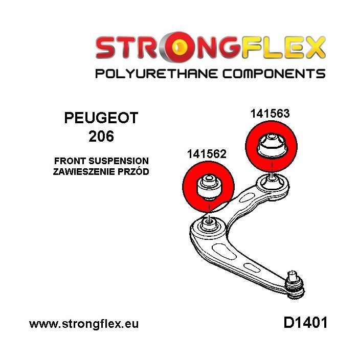 141562A: Tuleja wahacza przedniego przednia SPORT Peugeot 206
