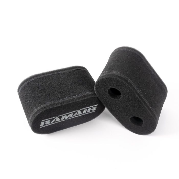 2x Twin Inlet Motorcycle Carb Sock Air Filter Ramair MS-017