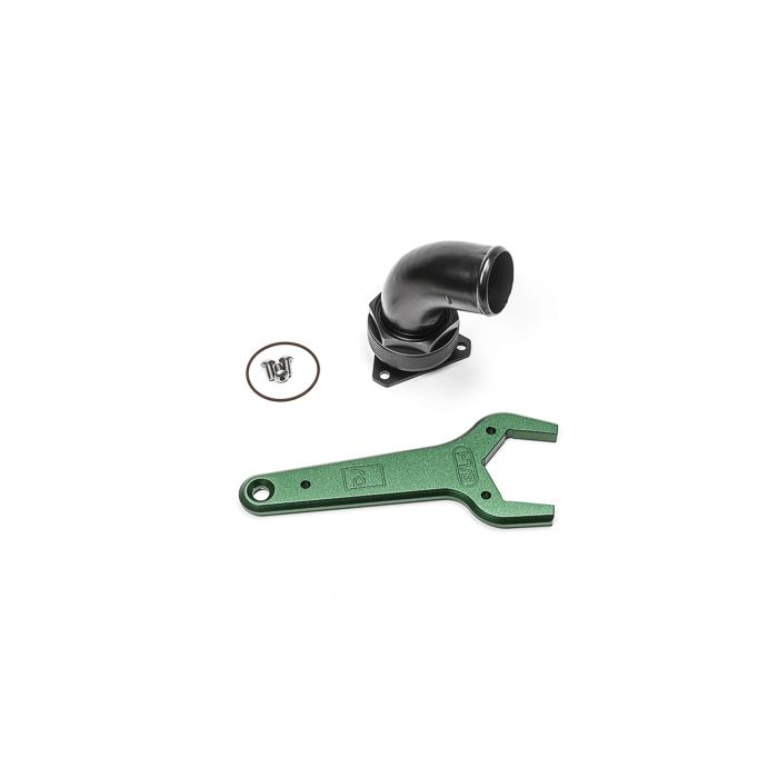 FCST-X 3-Bolt Remote Mount Fill Neck 24AN Elbow 1.5IN Barb Radium Engineering