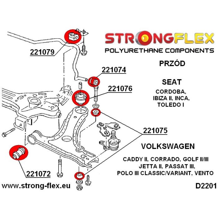 221072A: Tuleja wahacza przedniego przednia 30mm SPORT Audi A1
