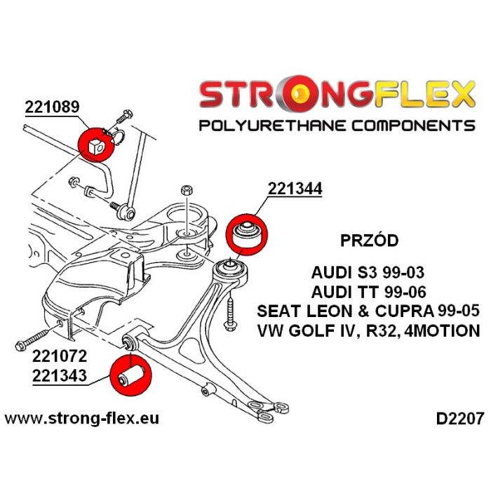 221088B: Tuleja stabilizatora przedniego Audi A3