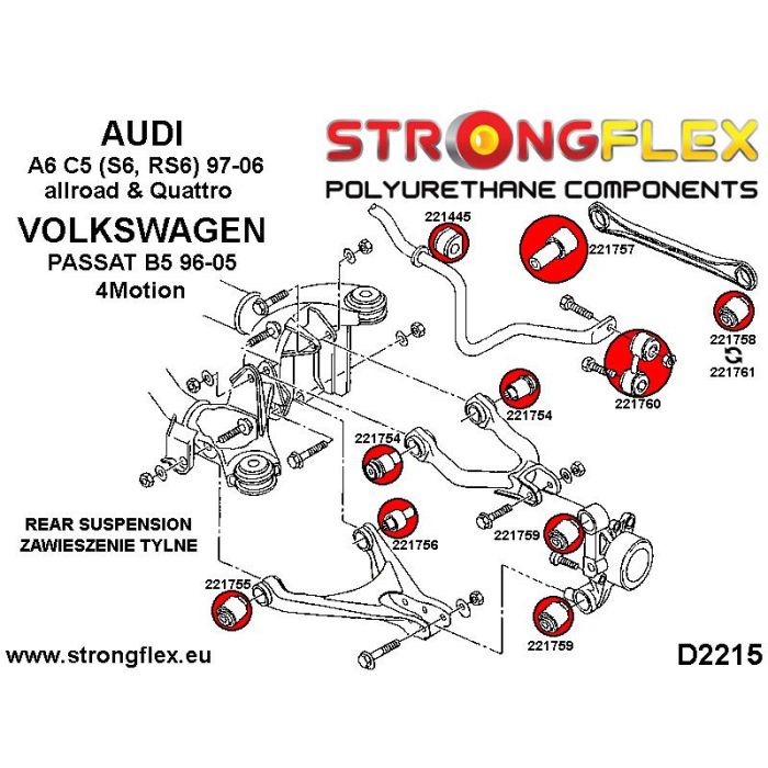 221445A: Tuleja stabilizatora tylnego SPORT