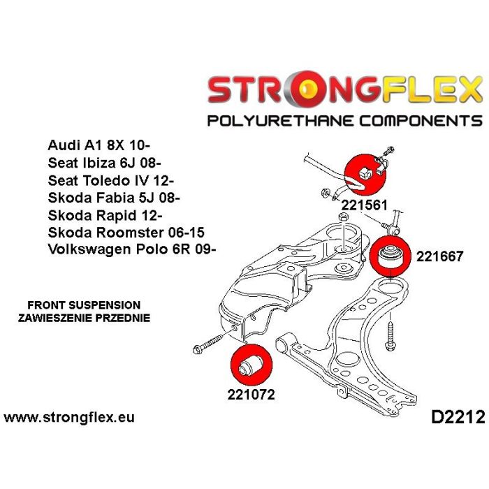 221561A: Tuleja stabilizatora przedniego SPORT Audi A1