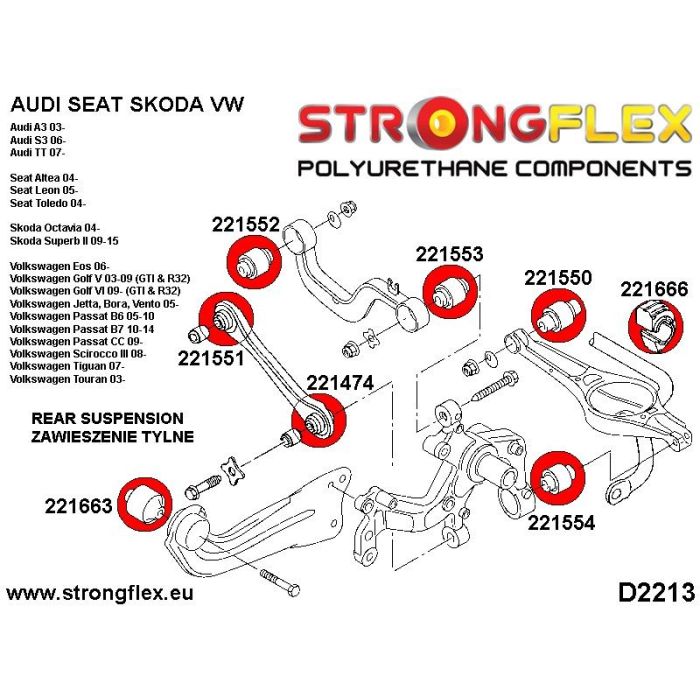 221666B: Tuleja stabilizatora tylnego Audi A3