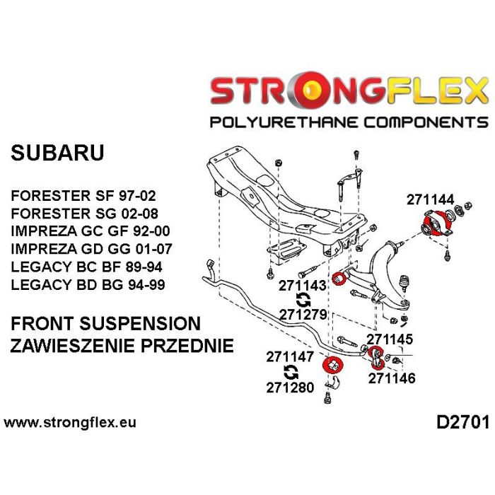 271145A: Tuleja łącznika stabilizatora przedniego i tylnego SPORT Subaru Baja