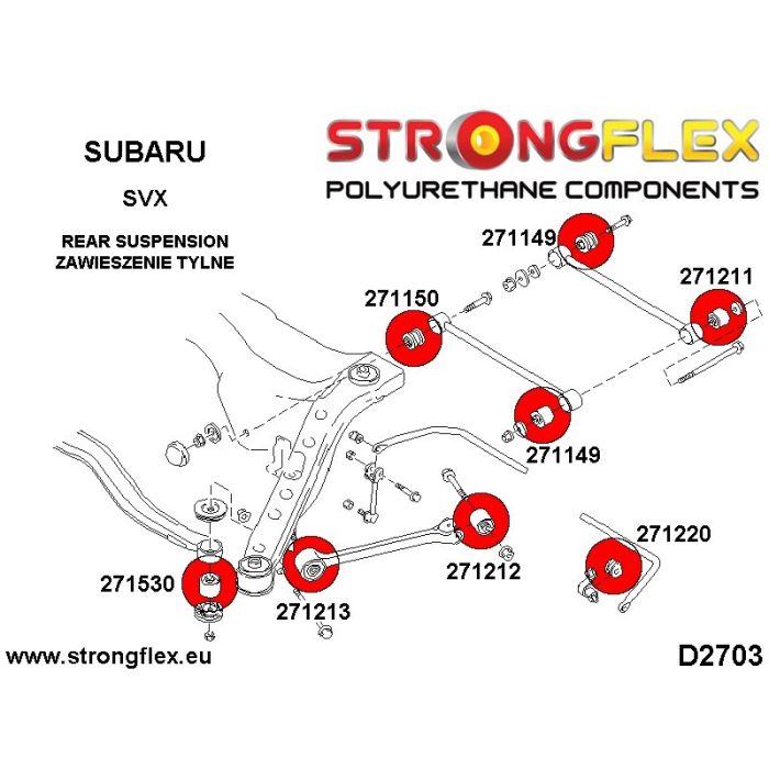 271211A: Tuleja tylnego wahacza poprzecznego SPORT Subaru SVX