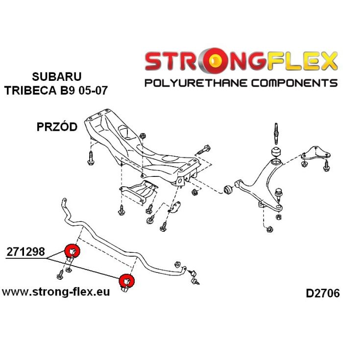 271298B: Tuleja stabilizatora przedniego 25mm Subaru Tribeca B9