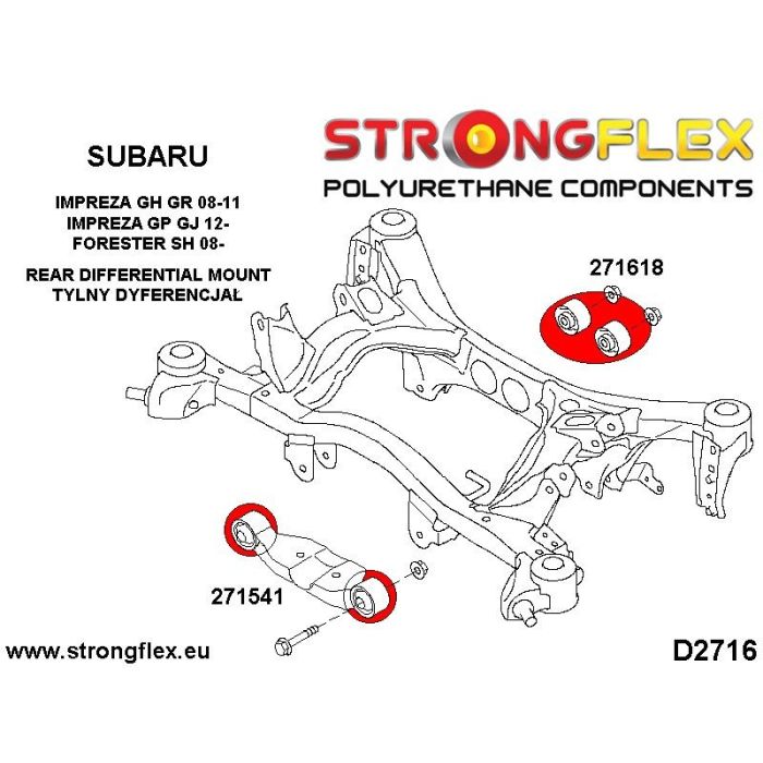 271618A: Tuleja tylnego dyferencjału - tylna SPORT Subaru Forester SH