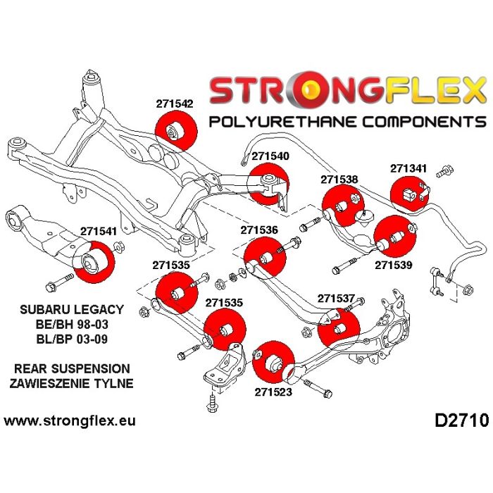 276158B: Zestaw tulei tylnego zawieszenia Subaru Baja