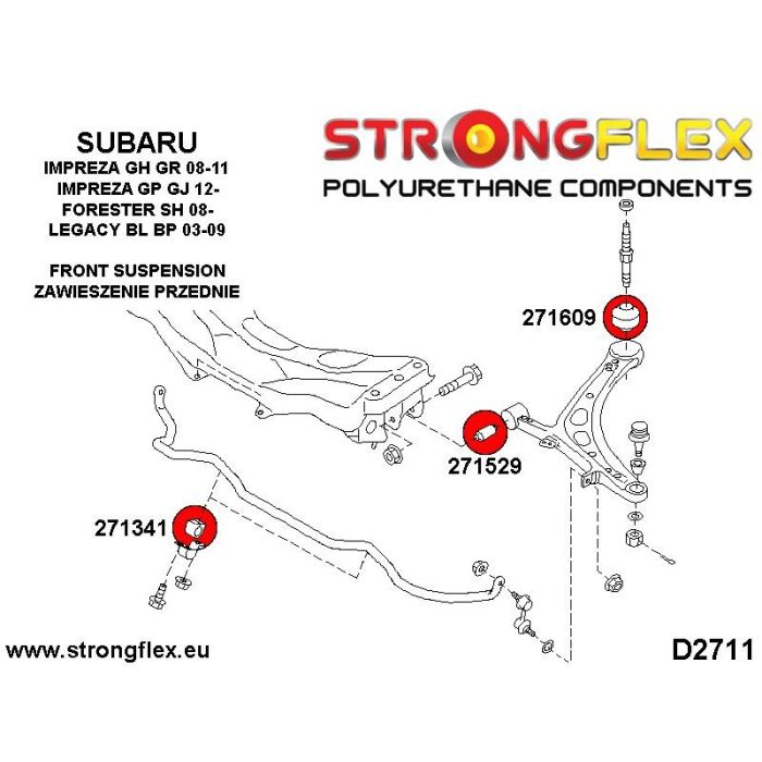 276166A: Zestaw kompletny zawieszenia SPORT Subaru Impreza GH GR