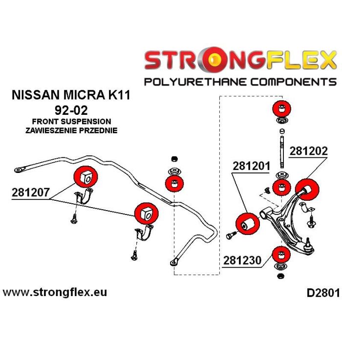 281207A: Tuleja stabilizatora przedniego SPORT Nissan 100NX
