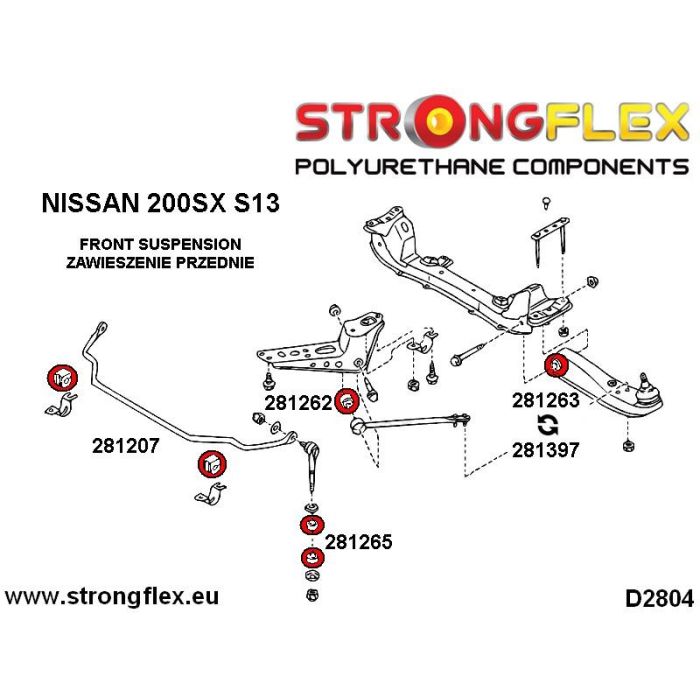 281207A: Tuleja stabilizatora przedniego SPORT Nissan 100NX