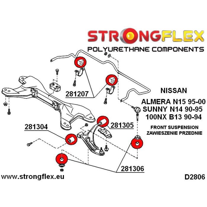 281207A: Tuleja stabilizatora przedniego SPORT Nissan 100NX