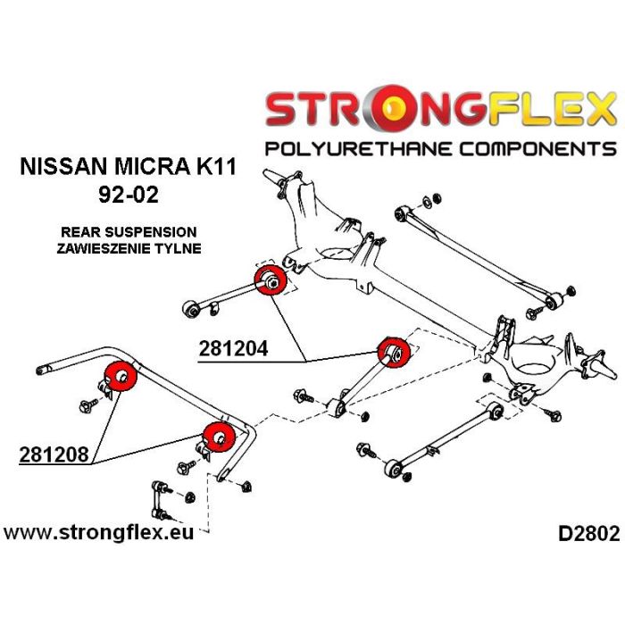 281208B: Tuleja stabilizatora tylnego Nissan 100NX