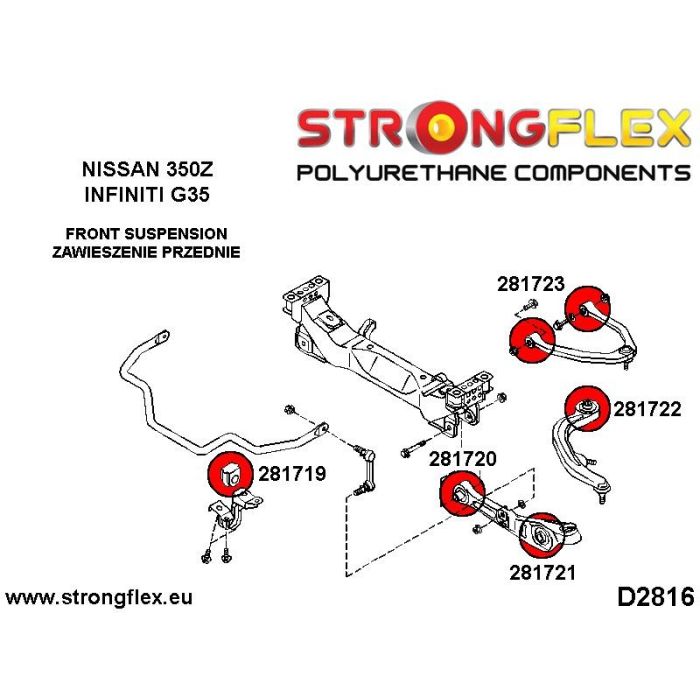 281720A: Tuleja wahacza przedniego dolnego wewnętrzna SPORT Nissan 350Z