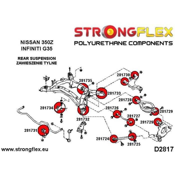 281735B: Tuleja tylnego dyferencjału - tylna Nissan 350Z