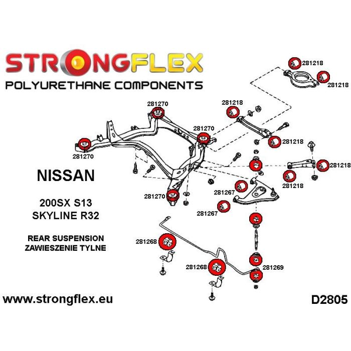 286083B: Zestaw zawieszenia tylnego Nissan 200SX S13