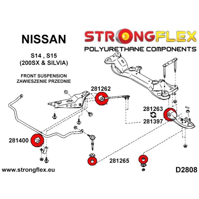 286114B: Zestaw zawieszenia przedniego Nissan 200SX S14