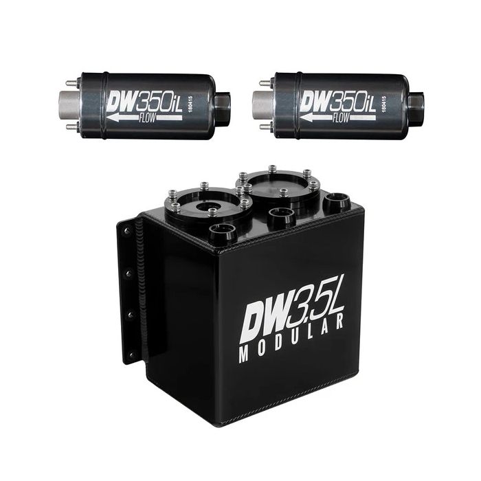 DeatschWerks 3.5L Surge Tank with 2 350iL In-Line Fuel Pump