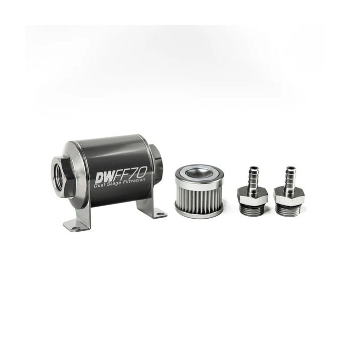 DeatschWerks In-Line Fuel Filter Kit 5/16IN 10 Micron 70mm