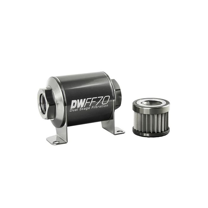DeatschWerks In-Line Fuel Filter Kit -10AN Female 10 Micron 70mm