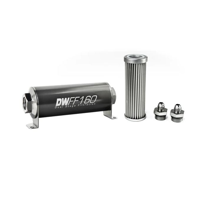 DeatschWerks In-Line Fuel Filter Kit -6AN 5 Mircon 160mm