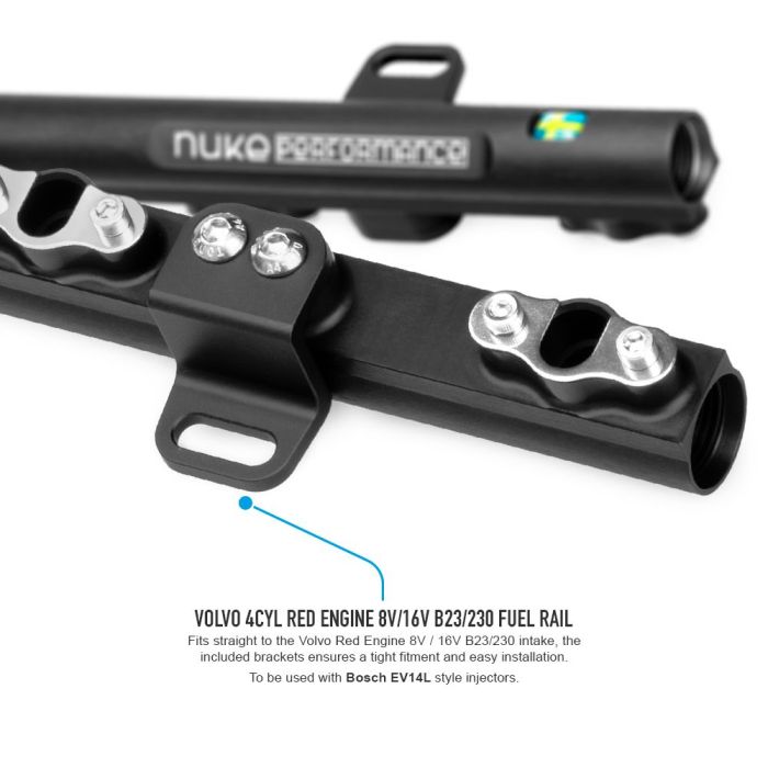 Nuke Performance Fuel Rail for Volvo 4cyl Red Engine 8v/16v B23/230