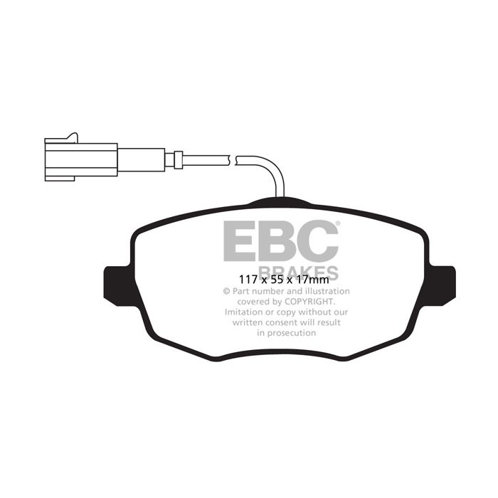 DPX2044 Brake Pads ULTIMAX2 EBC Brakes for Lancia Ypsilon