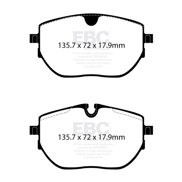 DPX2433 Brake Pads ULTIMAX2 EBC Brakes for Volkswagen California T6.1 Caravelle T6.1 Volkswagen COMMERCIAL Transporter Kombi/Camper T6.1
