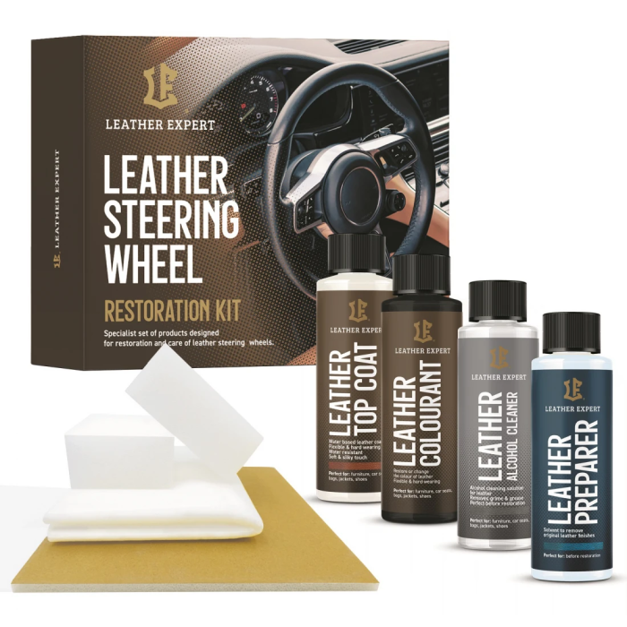 LEATHER EXPERT Leather Steering Wheel Restoration Kit Black