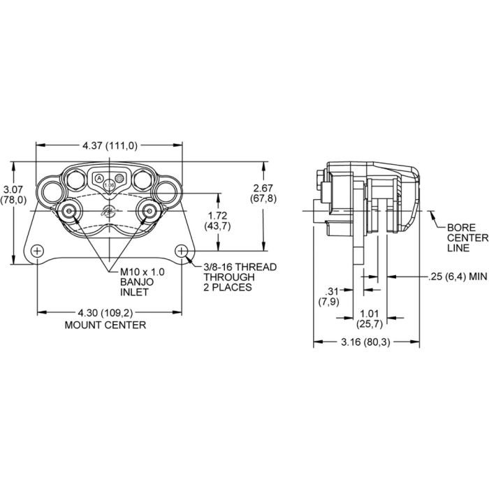 Wilwood 120-11644 SC10 Universal Floating Mount Caliper 2 Pistons