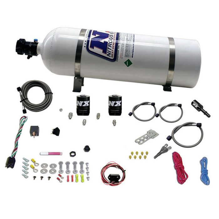 Single Nozzle System with 15Lb Bottle for Ford Coyote 5.0 (35-150Hp) Nitrous Express NX 20932-15