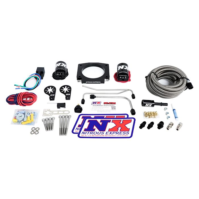 LS Single Entry 90mm Plate Hardline System without Bottle (50-400Hp) Nitrous Express NX 20934S-00