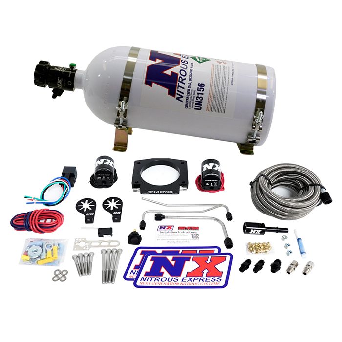 LS Single Entry 90mm Plate Hardline System with 10Lb Bottle (50-400Hp) Nitrous Express NX 20934S-10