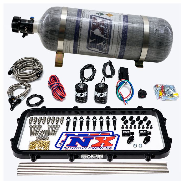 Direct Port Dry Holley High Ram Plate Nitrous System 12LB Nitrous Express NX 20963-12